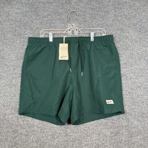 Bather Swim Trunks Mens XL Pine Green Mesh Lined Pockets Beach Board Shorts NEW